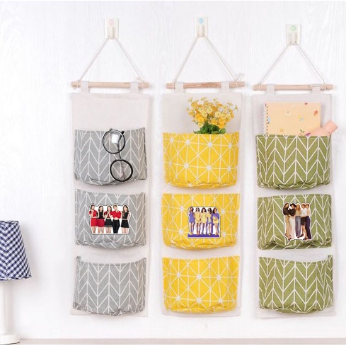 Túi vải treo tường Gấu trúc manh lan hoa hoa phúc bảo Pandabiz GOT7 ITZY MAMAMOO RED VELVET 3 Ngăn TVT7 tiện dụng