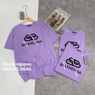 Áo phông thun cộc tay in chữ Balen màu tím siêu hót