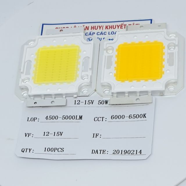 Chíp led 50w-12v siêu sáng ( sáng trắng và vàng nắng) mua 10 tặng 1