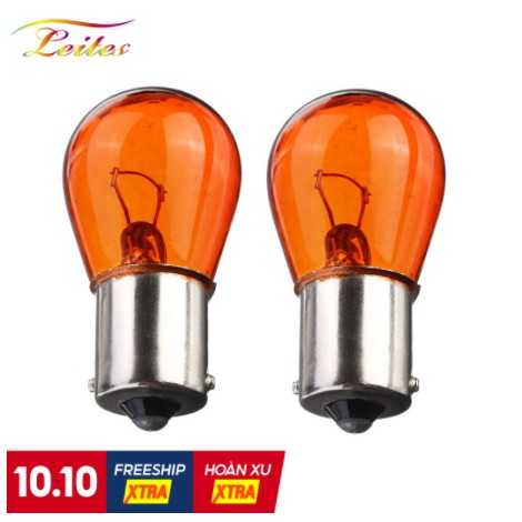 Bóng Đèn xi nhan lùi de báo rẽ xe hơi ô tô dây tóc sợi đốt halogen 1156 P21 5w Bay15d 1156 12v 21w ánh sáng vàng cam