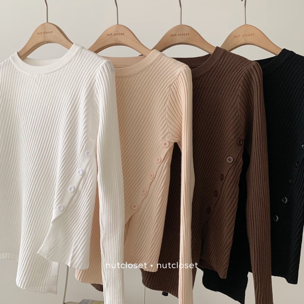 Áo len vân dọc cúc chéo thân _ A0316 | BigBuy360 - bigbuy360.vn