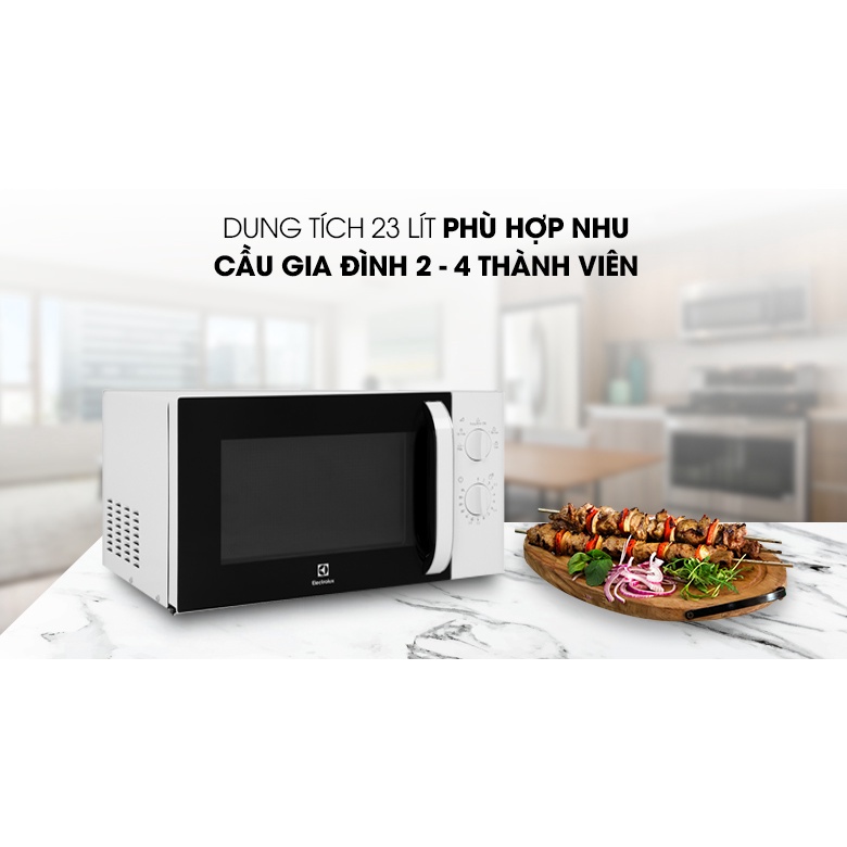 Lò vi sóng cơ Electrolux 23 lít EMM23K18GW, 800 W, có tay cầm - Hàng chính hãng