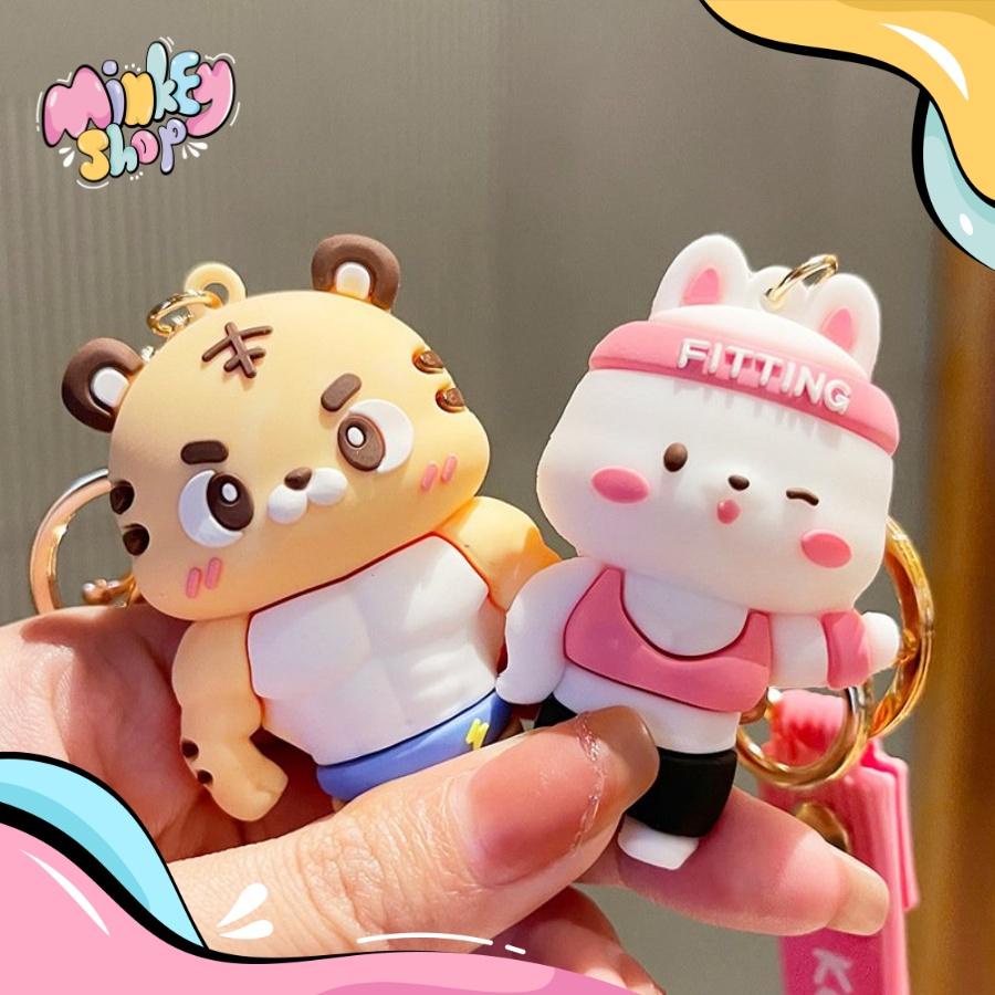 Móc Khoá Động Vật Tập Gym Dễ Thương Nhiều Mẫu Phụ Kiện Túi Xách, Balo, Ô Tô Cute 02MKDV -Minkey