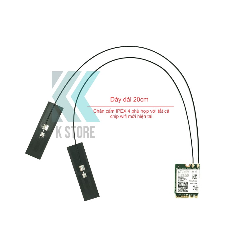 Bộ dây ăng ten wifi - ăngten wifi 2 băng tầng chuẩn MHF4 - antenna dual band 2.4GHz 5GHz bluetooth 5.0 | BigBuy360 - bigbuy360.vn