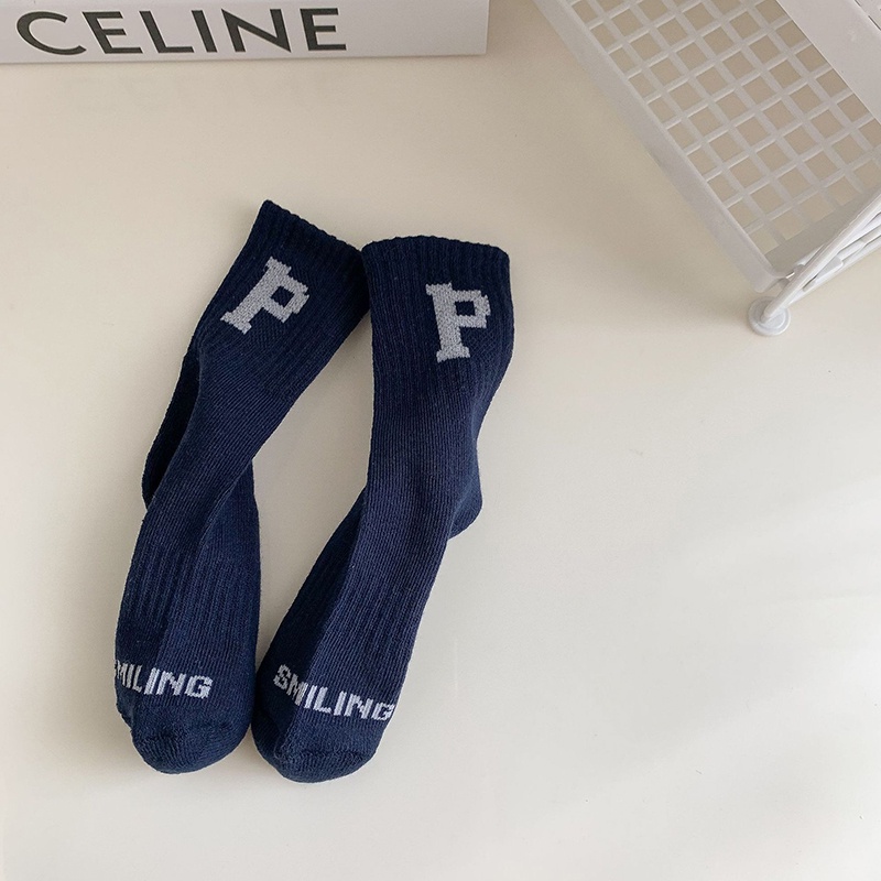 Vớ Cotton Mềm Giữ Ấm Thêu Chữ Đơn Giản Dành Cho Bé