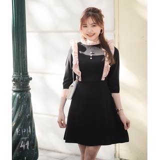 Đầm xoè , váy xoè xinh xắn màu đen thiết kế Bazzi đứng form chống nhăn cao cấp -ẢNH THẬT