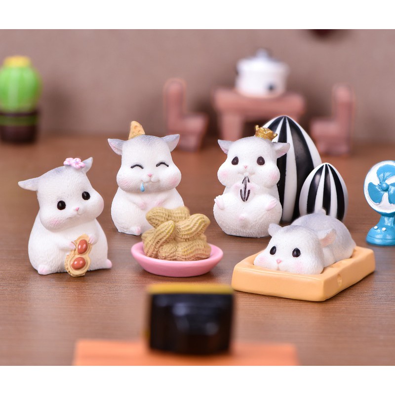 Mô hình trang trí tiểu cảnh❤️Terrarium❤️Gia đình chuột hamster dễ thương