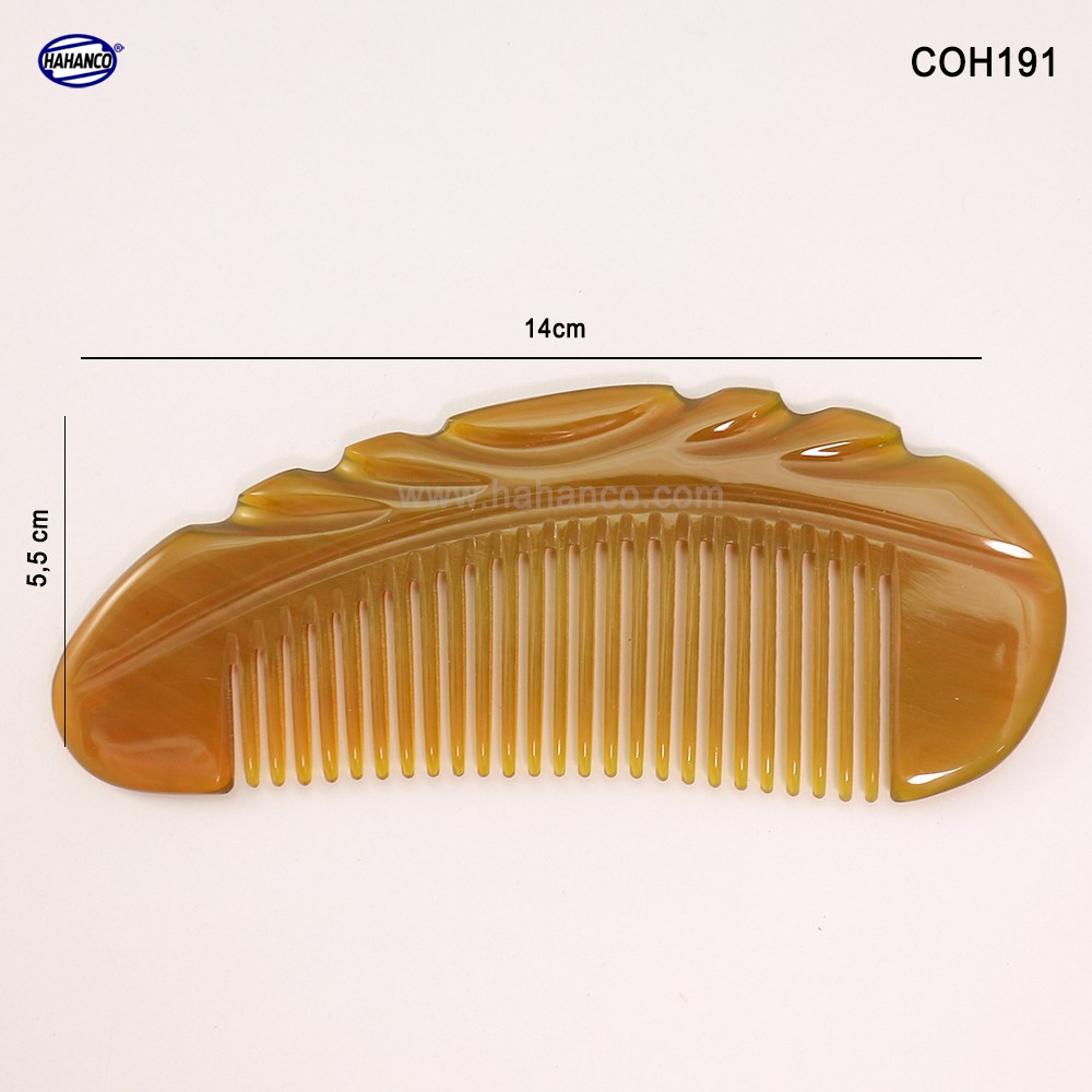 Lược sừng xuất Nhật - COH191 (Size: S - 14cm) Múi bưởi - Horn Comb of HAHANCO - Có lợi cho sức khỏe