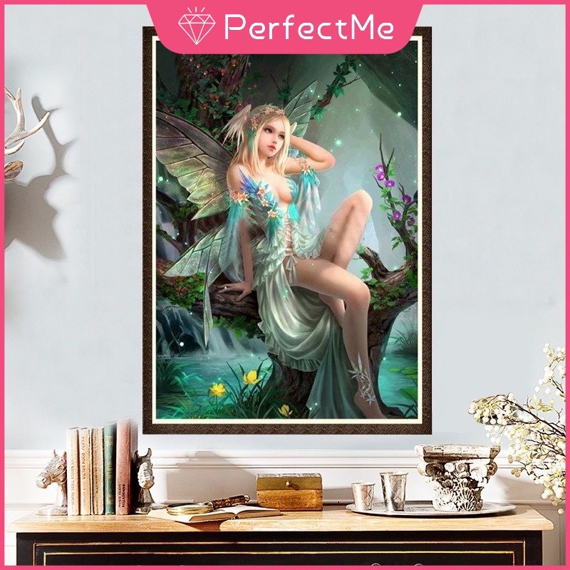 Bộ tranh đính đá 5D tự làm hình nàng tiên xinh xắn 30x40cm