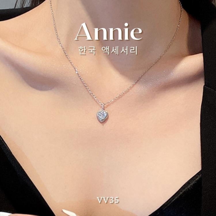 Dây chuyền nữ đính đá hình tim đính tinh xảo ANNIE VV35