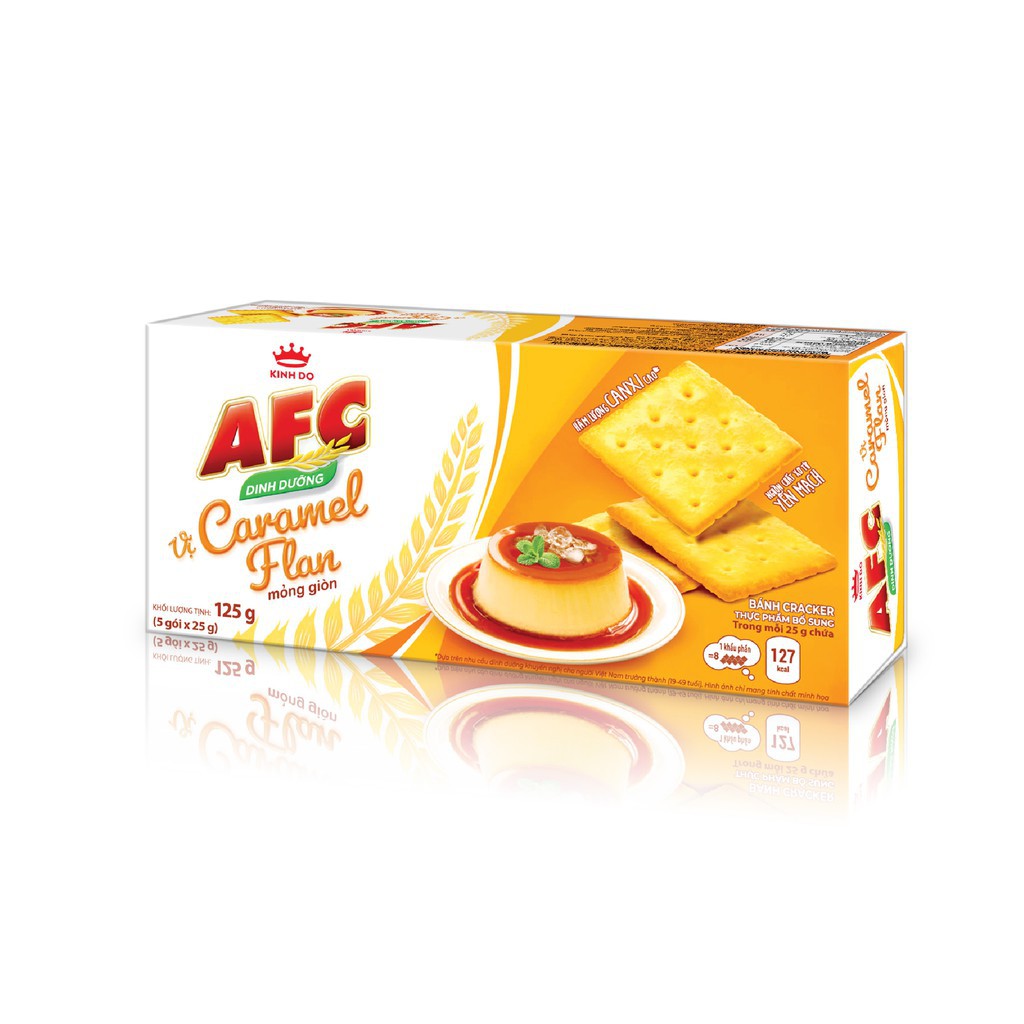 [Grocery Gift] Hộp Bánh Dinh Dưỡng AFC Vị Caramel Flan Mỏng Giòn 125g
