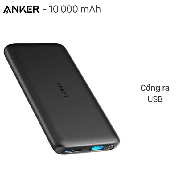 Sạc dự phòng Polymer 10.000 mAh Type-C Anker PowerCore Lite A1232 Đen