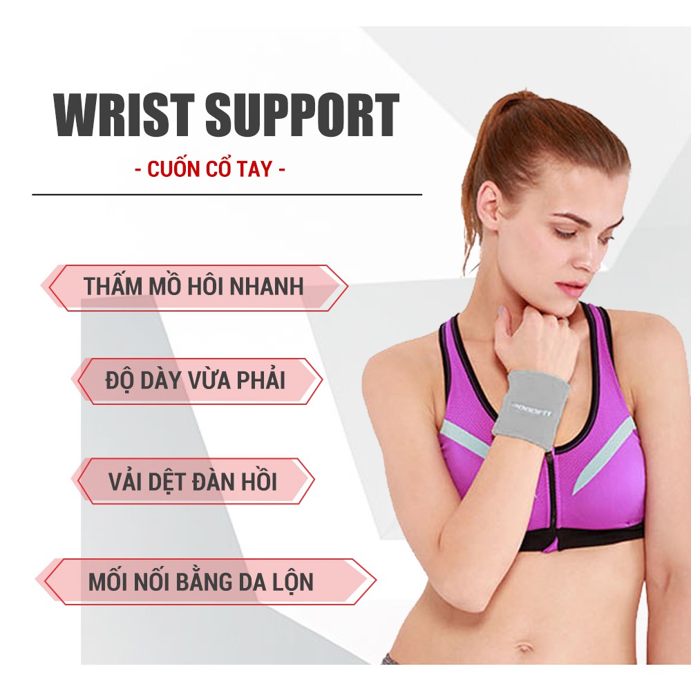 [Mã WABR1512 giảm 12% đơn 99K]Băng cổ tay thấm mồ hôi GoodFit chất cotton mềm mại an toàn cho da GF303W