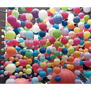 Lồng đèn giấy tròn màu đỏ - đủ size