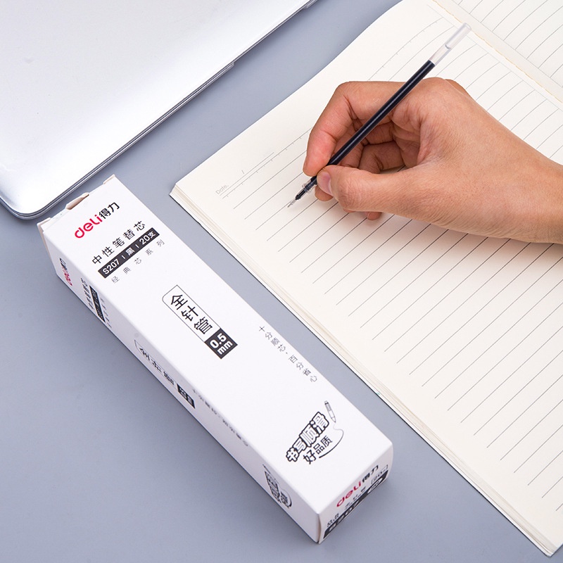 Bút Mực Gel Deli S207 Ngòi 0.5mm Màu Đen / Xanh Dương / Đỏ