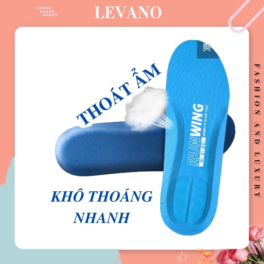 Lót giày thể thao nam nữ chạy bộ LEVANO êm chân hút ẩm bấm giày giữ chân khô thoáng L005