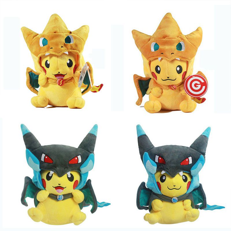 Mới pokemon pikachu với mũ charizard đồ chơi sang trọng món quà thú nhồi bông 22cm