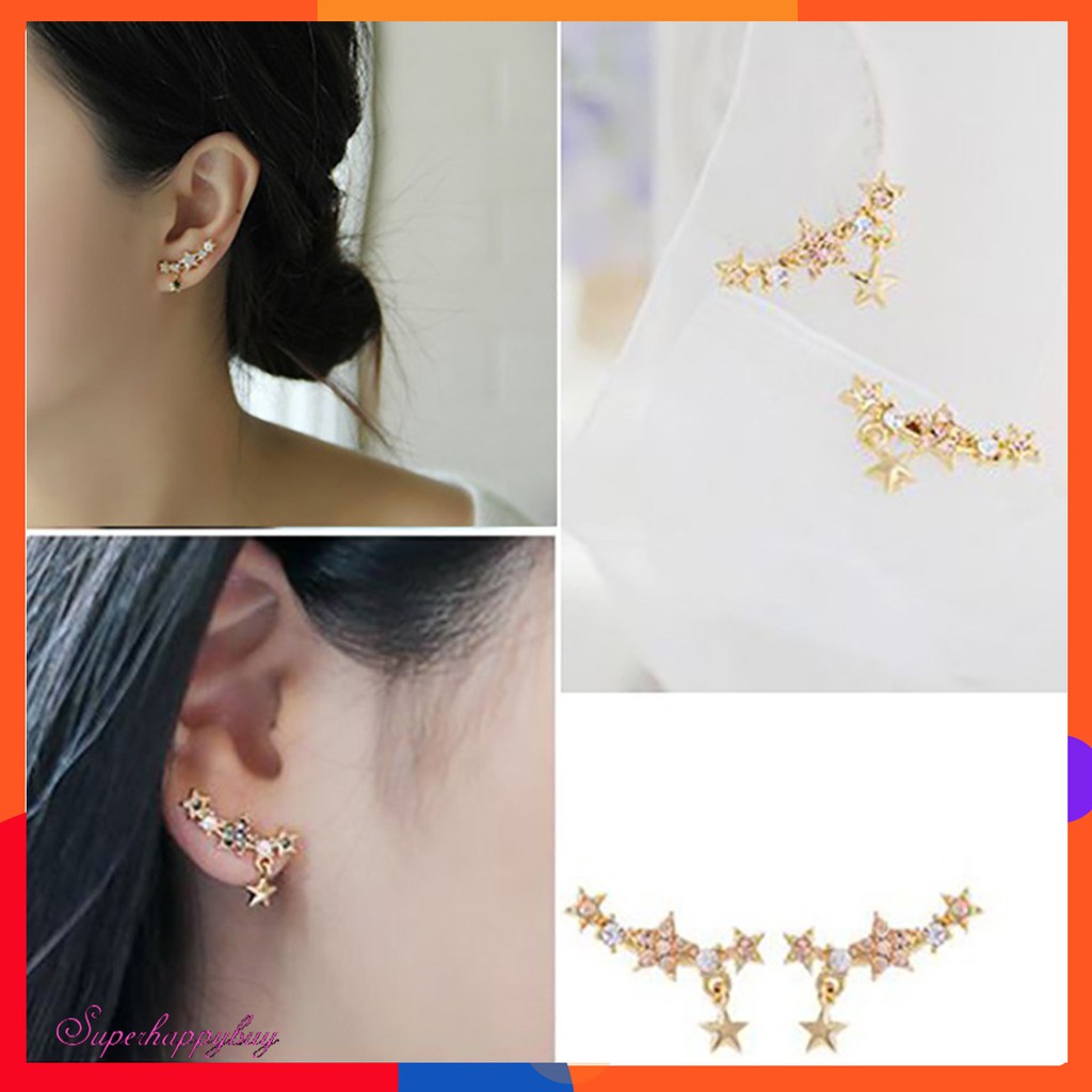 Khuyên tai ngôi sao đính đá phong cách thanh lịch dành cho nữ