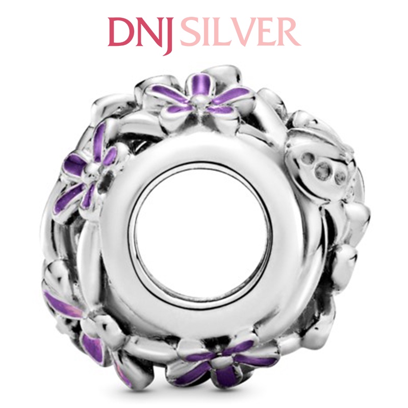 [Hàng cao cấp] Charm bạc 925 cao cấp, hàng chuẩn bạc - Charm Openwork Purple Daisy thích hợp để mix vòng tay charm-DN014