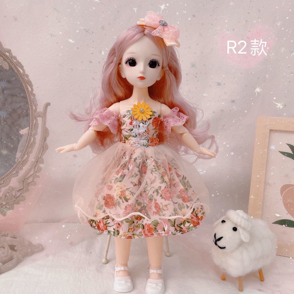 Búp bê công chúa mắt to 3D 30cm 23 khớp làm quà tặng dễ thương cho bé gái