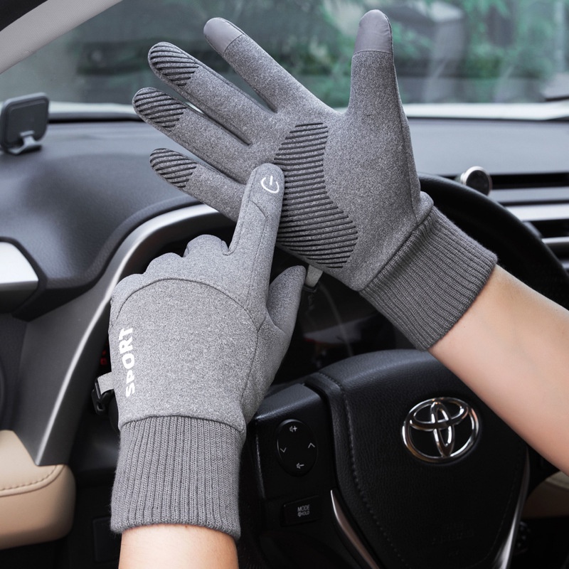 Găng tay thể thao dày dặn chống trượt chống thấm nước thời trang mùa đông cho nam