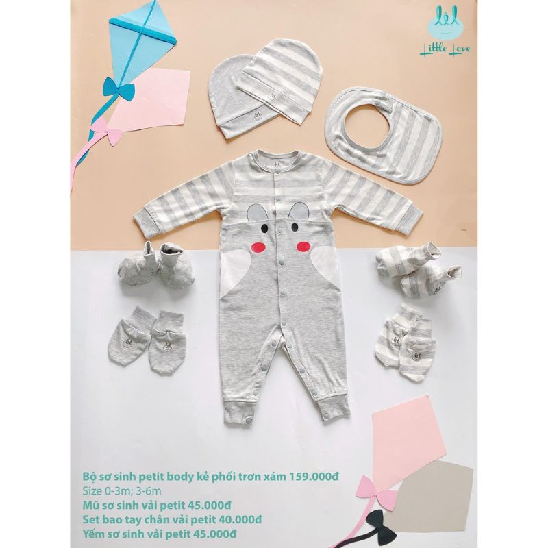 Lil little love - Body petit cho bé sơ sinh 3-7kg