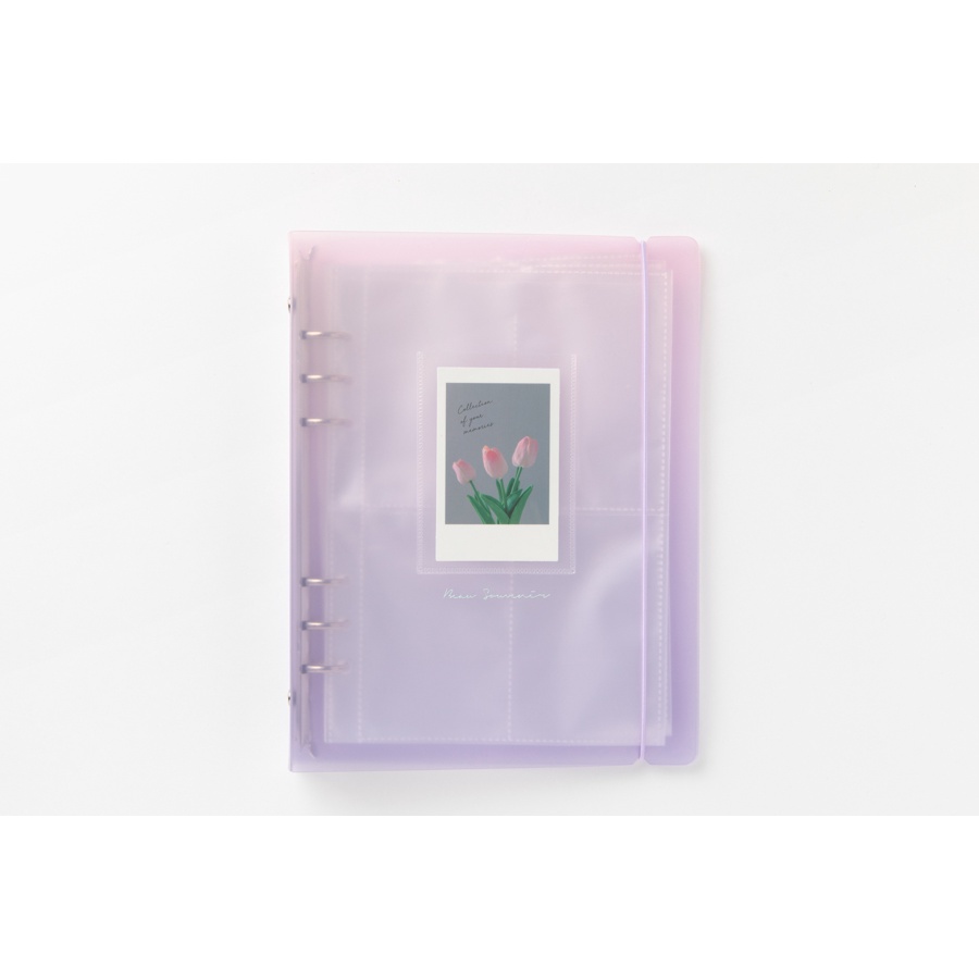 Binder Collect Book ARTBOX Hàn Quốc Đựng Ảnh Polaroid Photocard Màu Hồng Tím 30 Sleeves