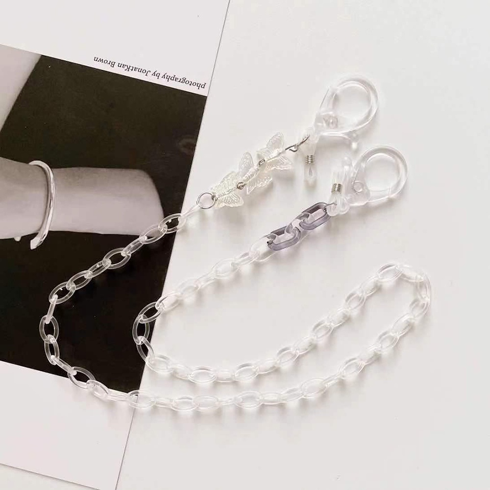 Dây Đeo Mắt Kính Chống Thất Lạc Bằng Acrylic Màu Kẹo Hình Bướm Phong Cách Mới
