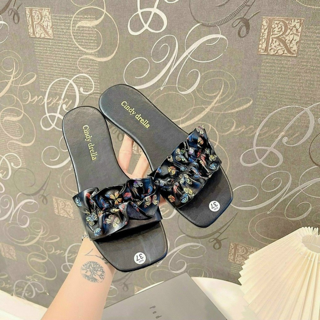Dép Kiểu Quai Bèo Được In Hình Bướm 3D Phong Cách Bánh Bèo Đáng Yêu - L0010