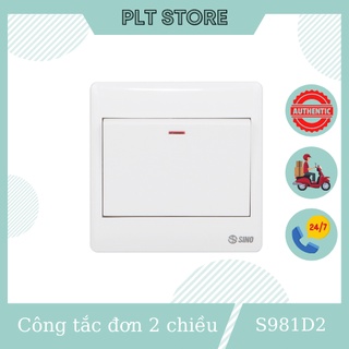 Công tắc đơn 2 chiều phím lớn 10A mặt vuông , công tắc cầu thang SINO S981D2 dòng S98