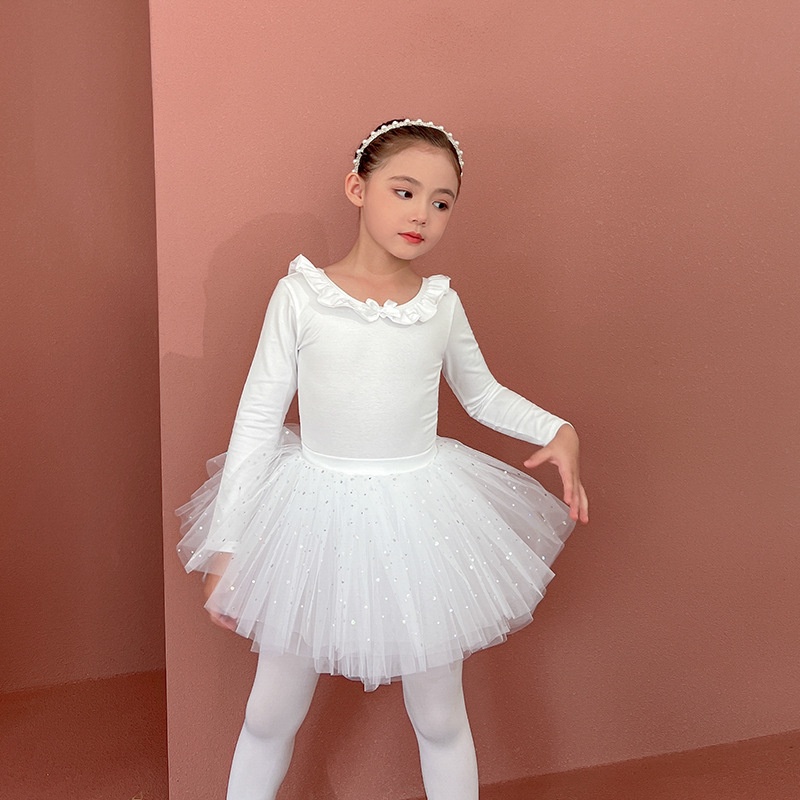 Áo Thun Tay Dài Màu Trắng Chất Liệu Cotton Cho Bé Gái