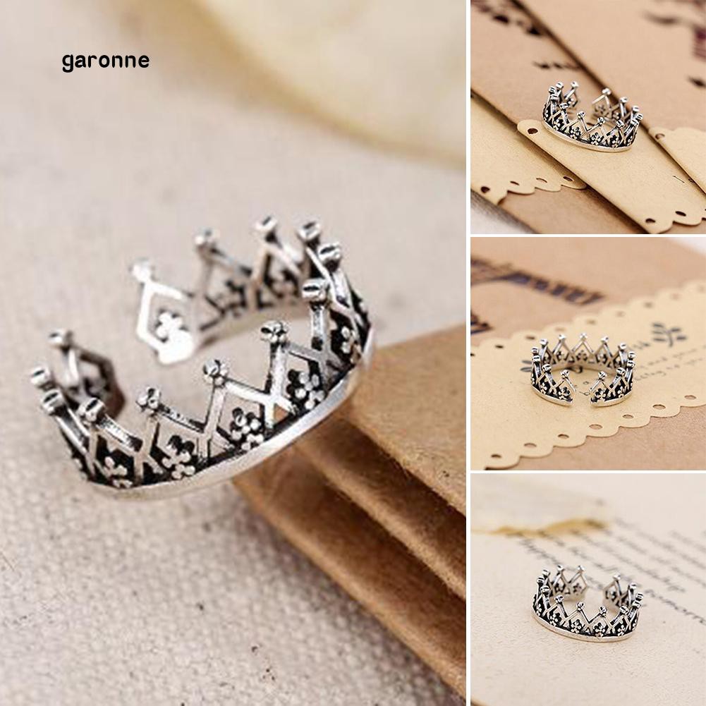 Nhẫn Hở Hình Vương Miện Phong Cách Vintage