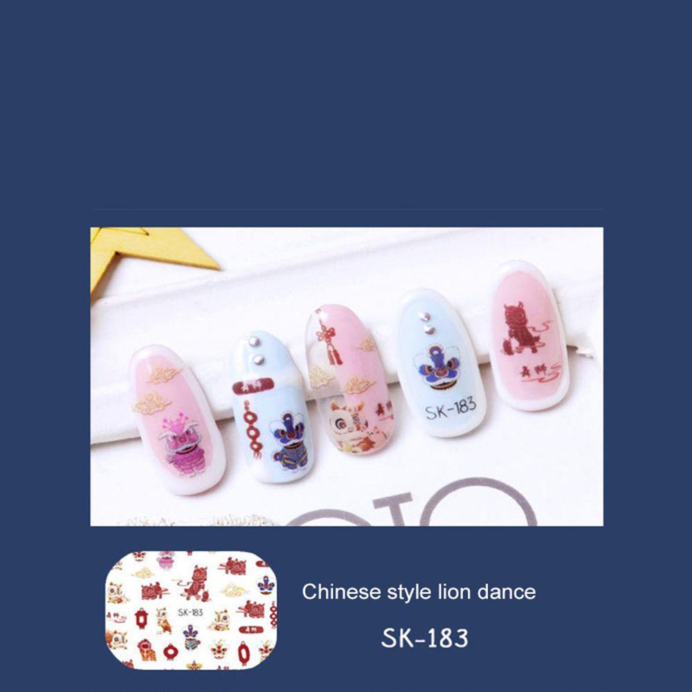 [Hàng mới về] Nhãn dán móng tay phong cách con giáp/ múa lân/ kinh kịch Trung Hoa trang trí DIY