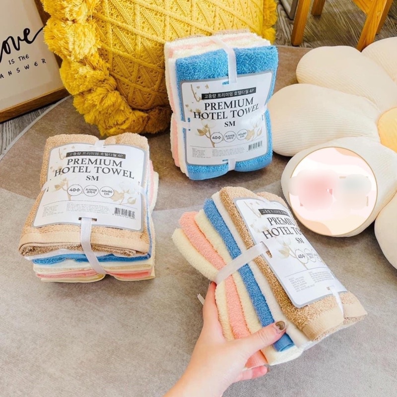 Sét 6 khăn tắm xuất dư, kt 40*80. Sợi cotton mềm mịn, thấm nước