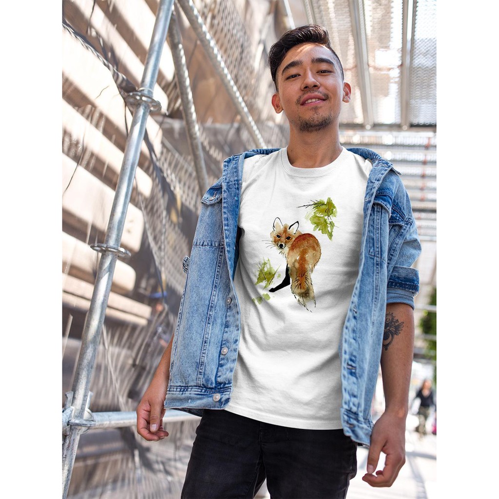 Áo thun Nam in hình Tranh vẽ cáo - Cotton Thun Phong Cách Cá Tính - Cực Chất Và Đẹp