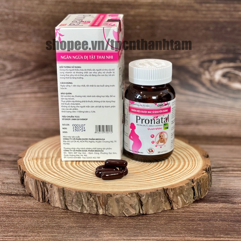 Viên uống bổ bà bầu PRONATAL bổ sung DHA và các vitamin thiết yếu cho mẹ bầu – Chai 30 viên