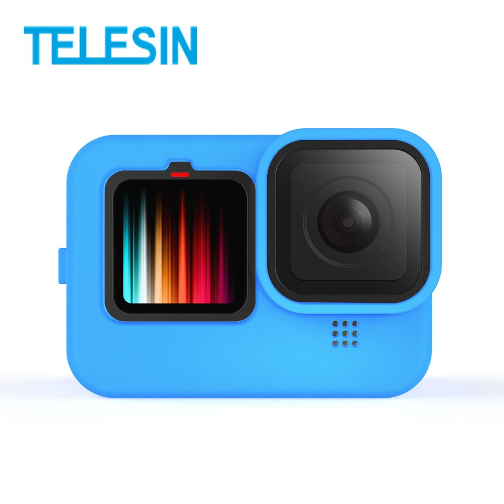 Telesin Vỏ Kính Cường Lực Bảo Vệ Màn Hình Camera Go Pro Hero9 50m Chống Thấm Nước Có Thể Sạc Lại Với 3 Ngăn Đựng Pin Cho Gopro Hero 9 Đen