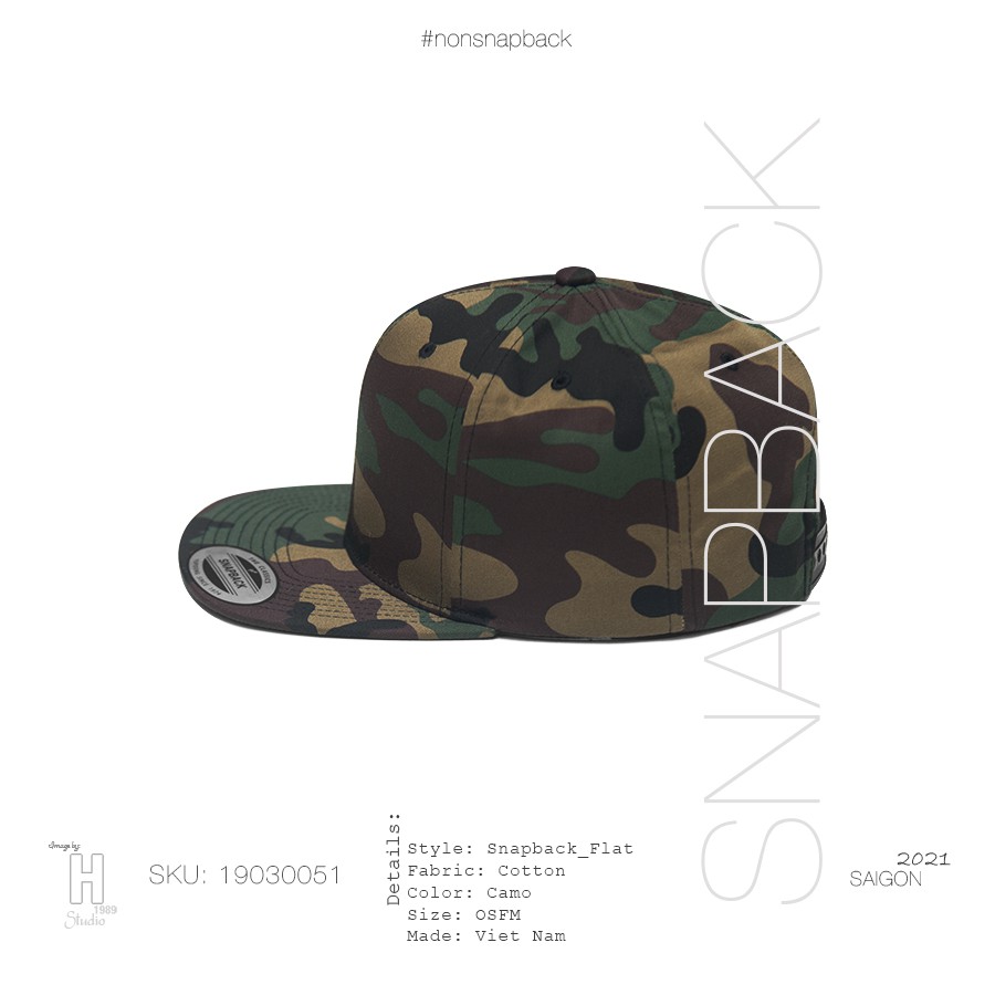 Nón Snapback Trơn Camo