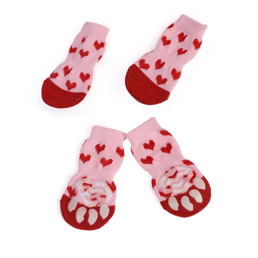 Set 4 Đôi Vớ Đan Len Giữ Ấm Chống Trượt Dễ Thương Dành Cho Cún Cưng 27