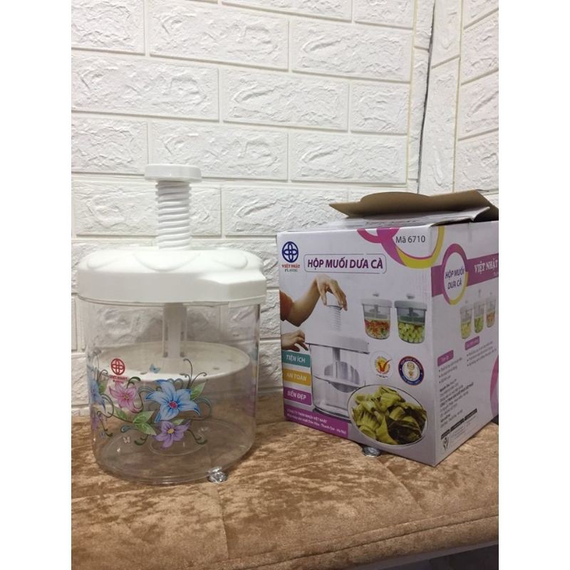 Hộp muối dưa cà, muối rau củ thông minh Việt Nhật size 5L và 7.5L