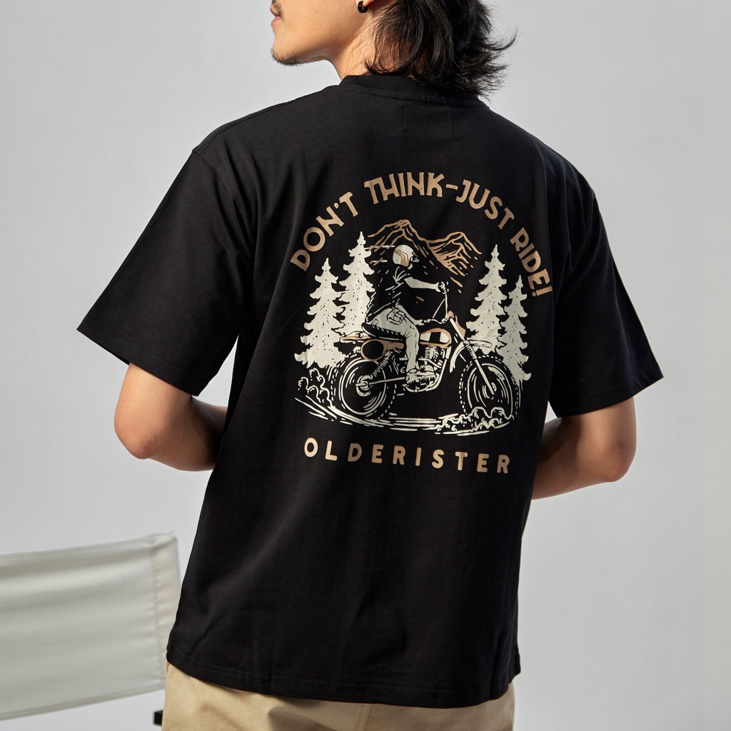 Áo thun Biker - Enduro Y1 Thương hiệu Olderister - Màu Đen