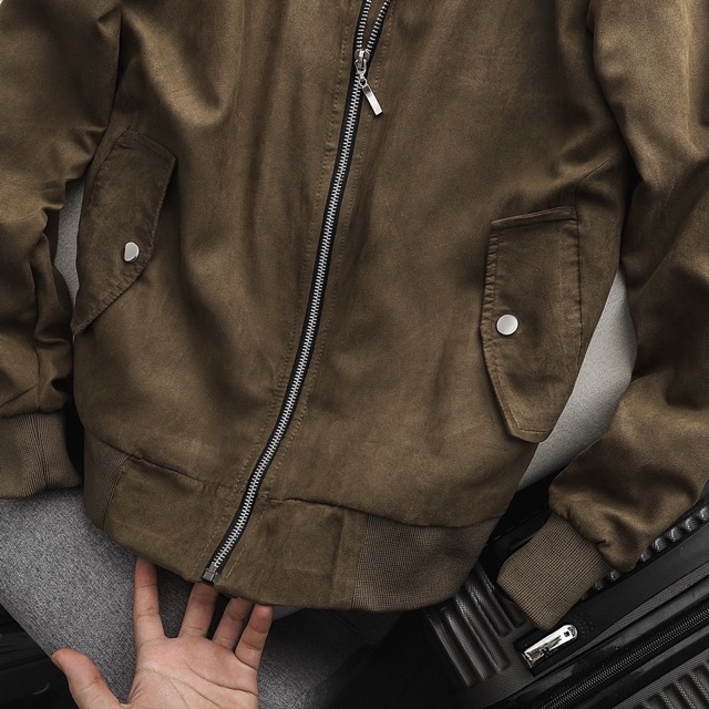 Áo khoác bomber nam da lộn 2 màu, khoác nhẹ 2 lớp từ n4mstore | BigBuy360 - bigbuy360.vn
