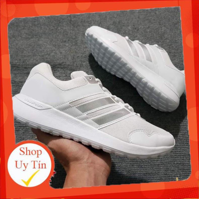 [Chuẩn Nam Tính] Giày bata nam nữ thoáng khí size từ 35 đến 44 đế siêu nhẹ chất vải êm chân (trắng bạc/đen sọc đen) | BigBuy360 - bigbuy360.vn