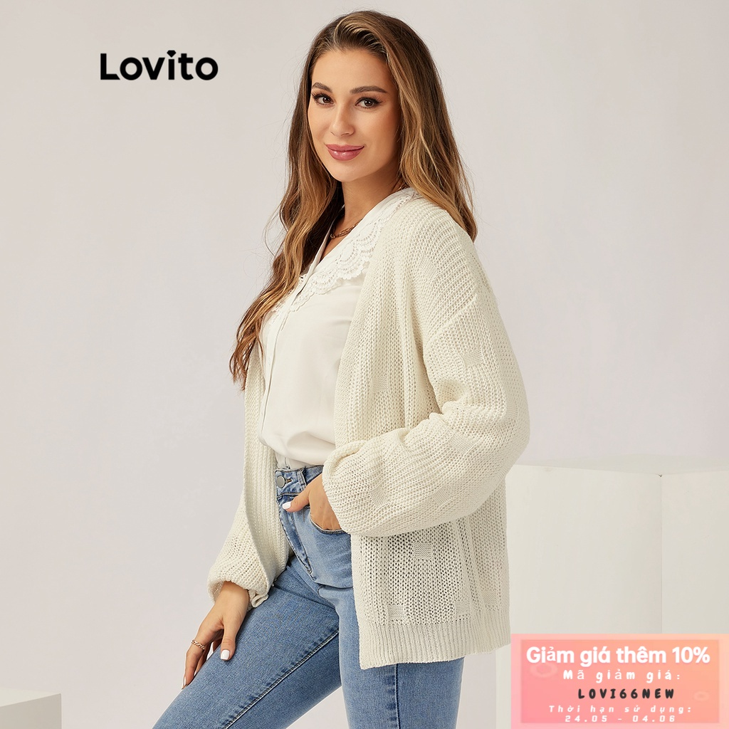 Lovito Áo khoác nỉ trơn đơn giản L21LT161