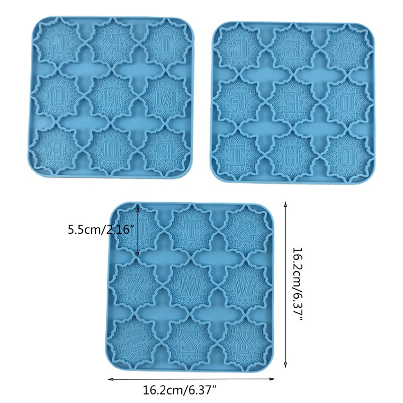 Set 3 Khuôn Silicon Làm Móc Khóa Hình 26 Chữ Cái