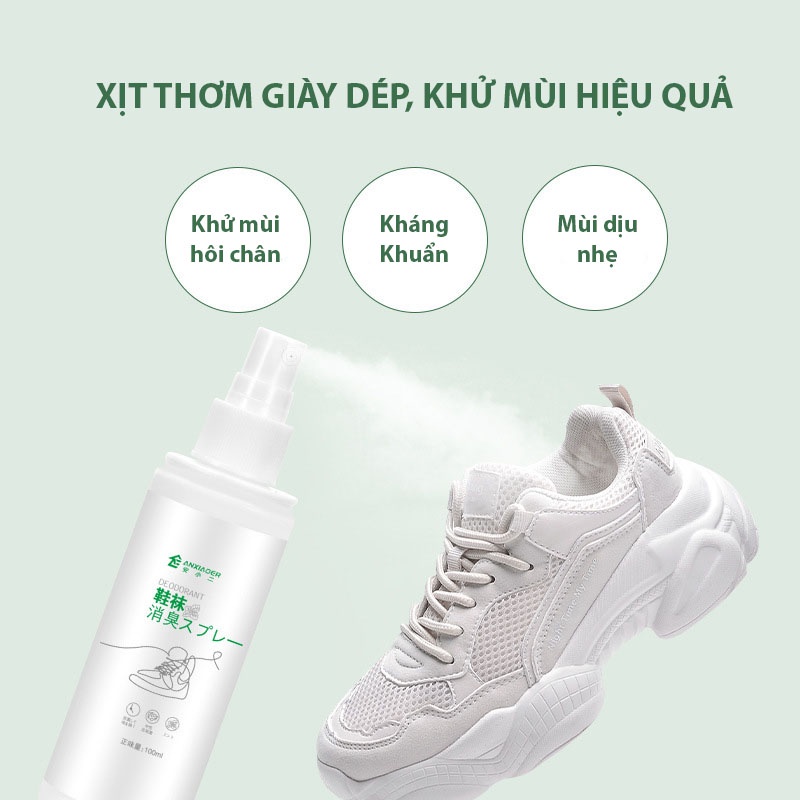 Chai xịt thơm giày, khử mùi hôi chân, kháng khuẩn giúp khô ráo, hương thơm dịu nhẹ_BL032