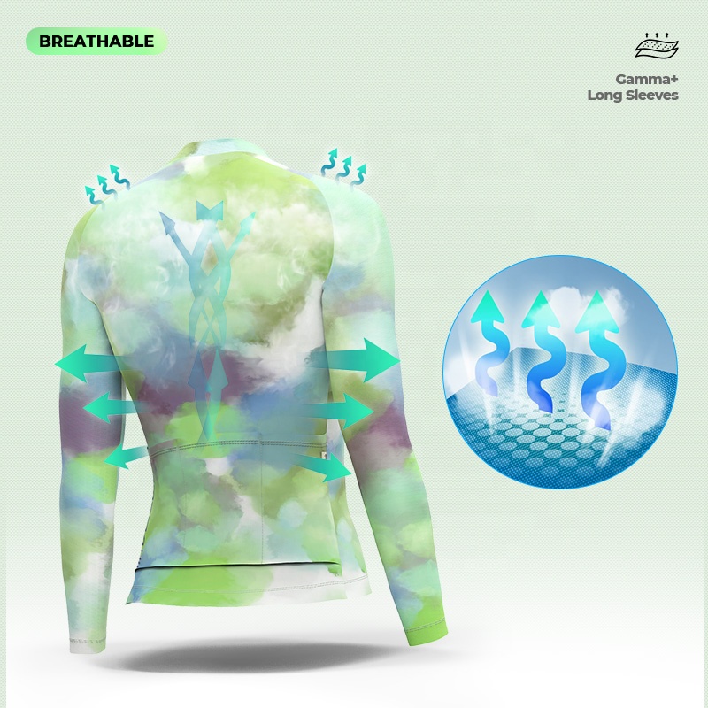 Áo Thể Thao Tay Dài Trọng Lượng Nhẹ Thoáng Khí Màu Gradient Thời Trang Cho Nữ