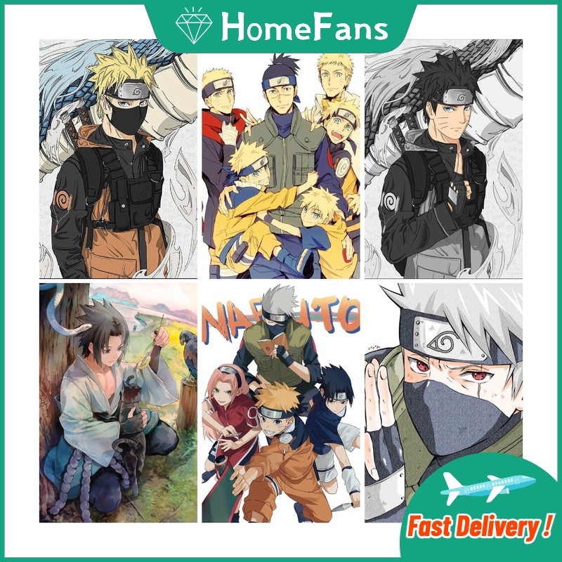 Naruto Tranh Đính Đá 5D Tự Làm 30x40cm/40x50cm Họa Tiết Động Vật Dễ Thương Trang Trí Nhà Cửa