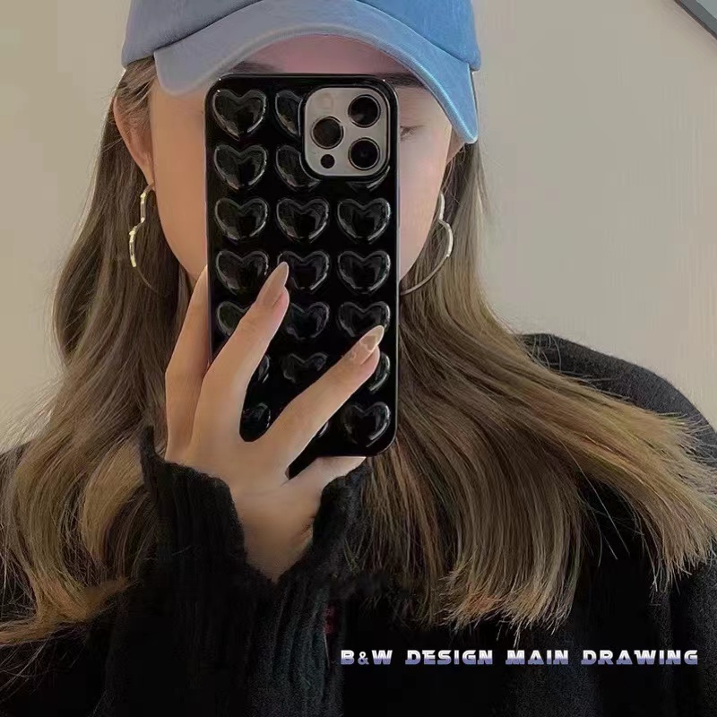 Ốp Điện Thoại Mềm Chống Sốc Hình Trái Tim 3D Dễ Thương Cho iPhone 13 12 11 Pro MAX XR IX XS MAX i6 7 8 Plus