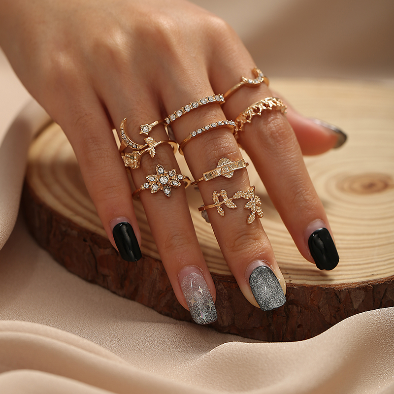 Set nhẫn nữ iF YOU bằng kim loại phong cách bohemian